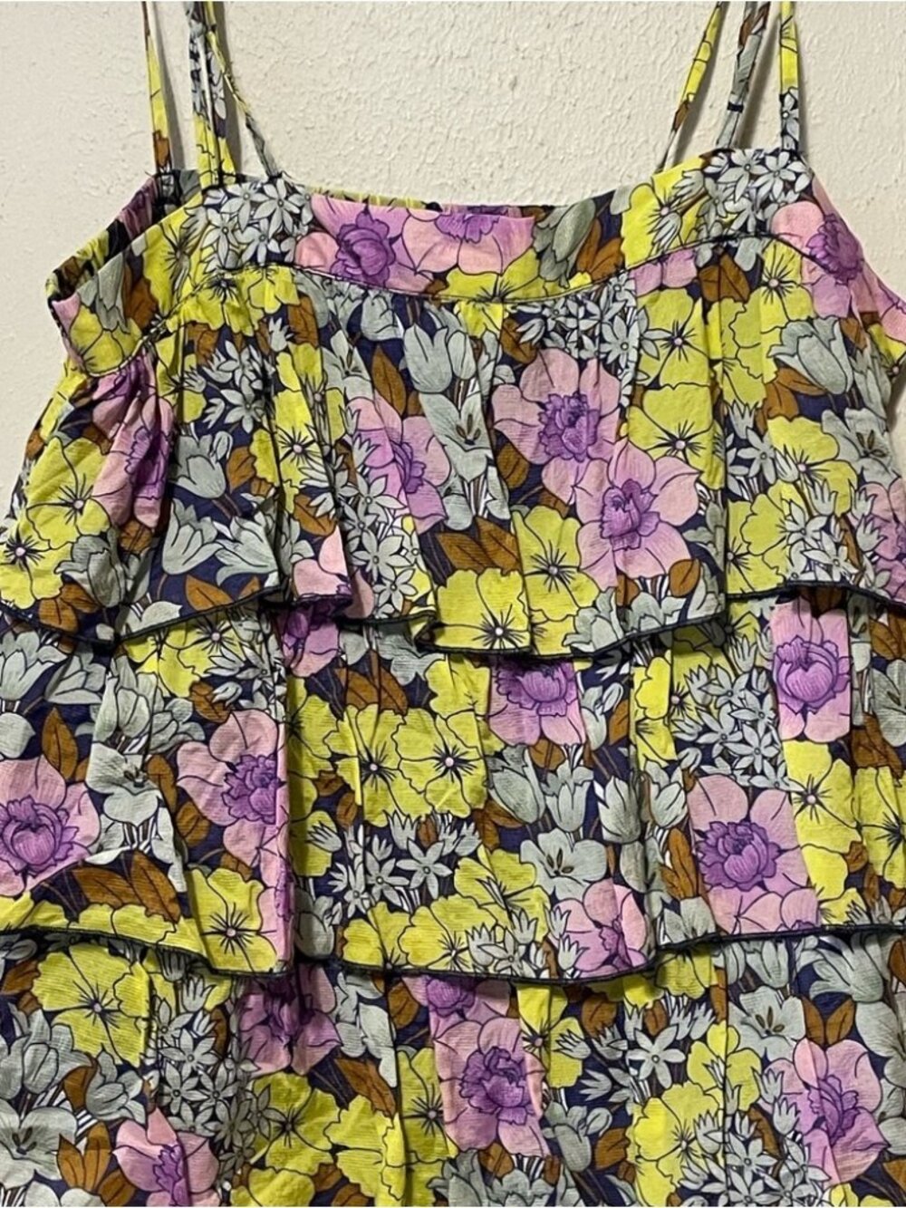 Floral Print Ruffle Cami Size 0 - Picture 2 of 2